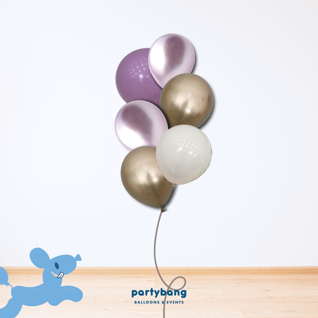 [Helium Inflated] 12" Latex Balloon Clusters Grape Jam