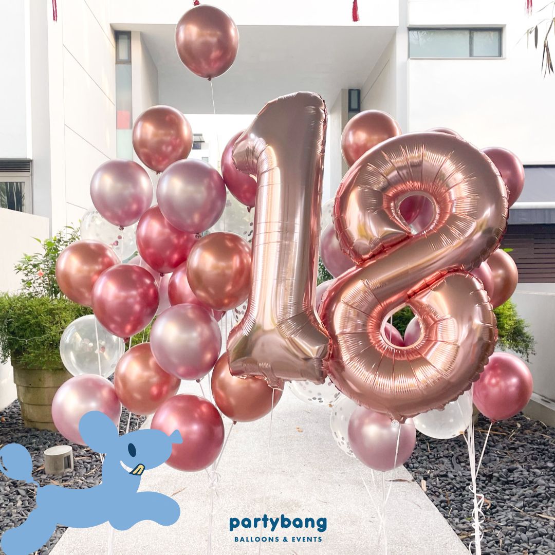 [Helium Inflated] 40" Number Jumbo Anniversary Balloons (34pcs)