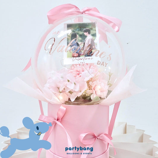 Love in Bloom Valentine's Day Faux Flower Dome Gift Box