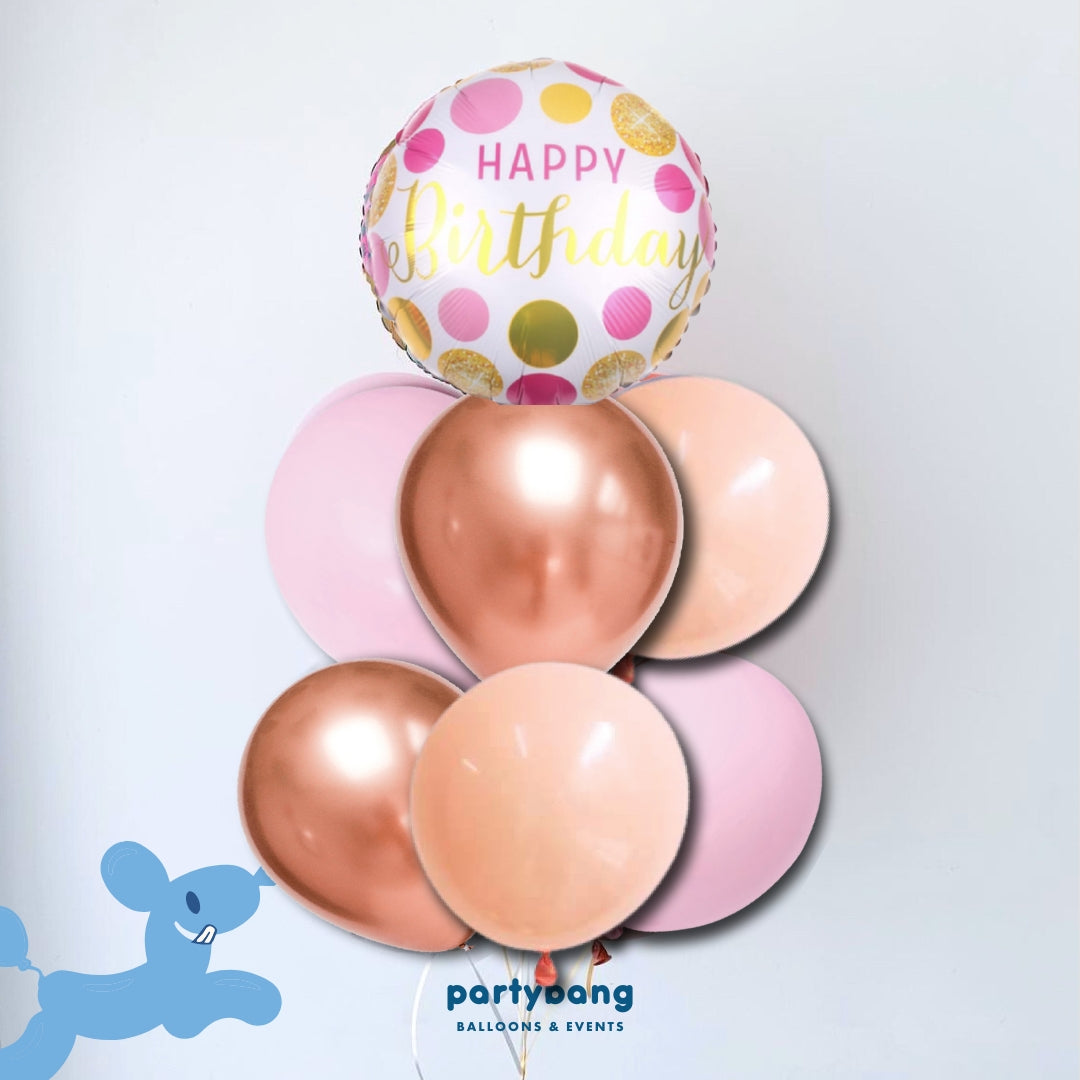[Helium Inflated] 7pcs Balloon Cluster (Polka Dots)