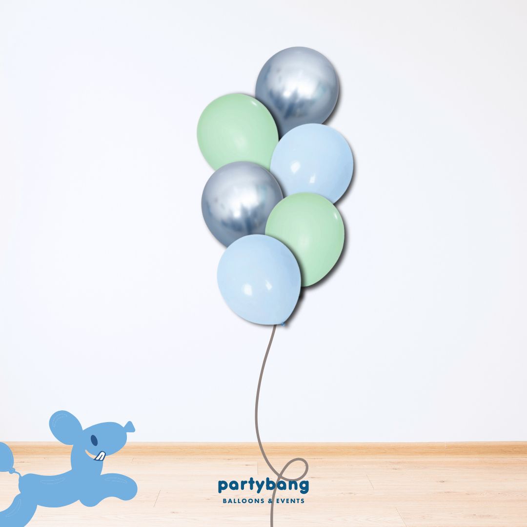 [Helium Inflated] 12" Latex Balloon Clusters Mint Kawaii