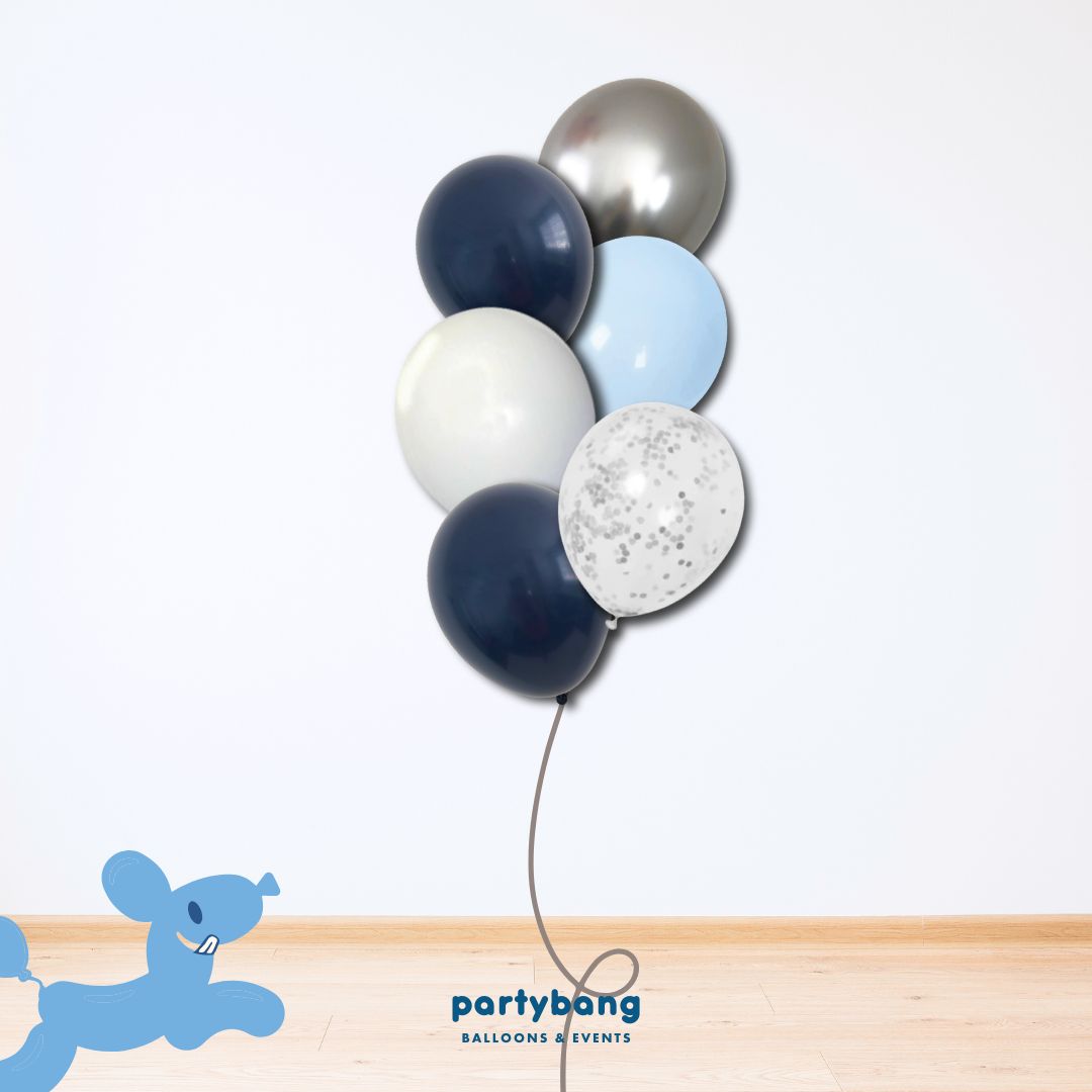 [Helium Inflated] 12" Latex Balloon Clusters Blue China