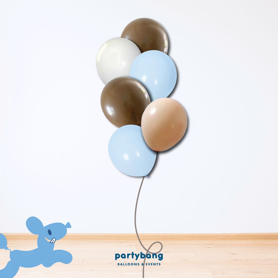 [Helium Inflated] 12" Latex Balloon Clusters Teddy Bear