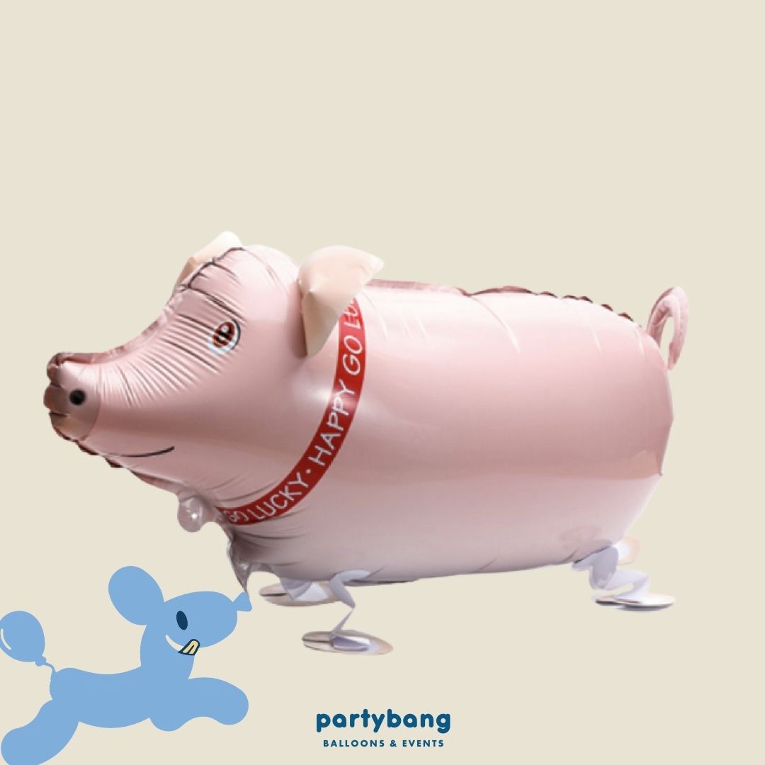 [Helium Inflated] Pig Walking Pet Animals Foil Balloon Kids Toy Balloon Children Gift