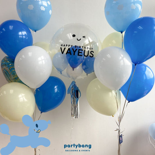 [Helium Inflated] 24inch Custom Bubble Balloon Birthday Set C
