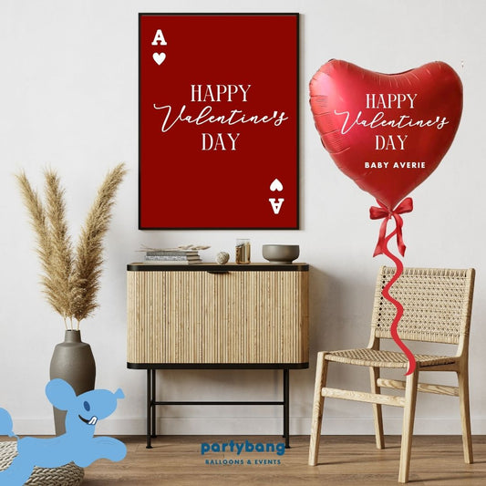 🎀 [Helium Inflated] Jumbo 32inch Custom Love Red Heart Balloon (1pc)