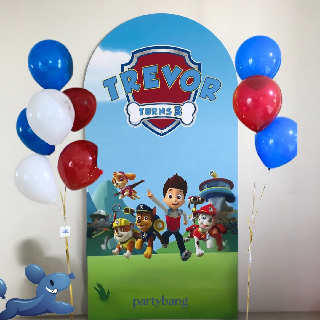 Custom Theme Foam Backdrop with 12pcs Helium Balloons Set-up