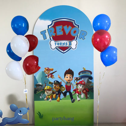 Custom Theme Foam Backdrop with 12pcs Helium Balloons Set-up