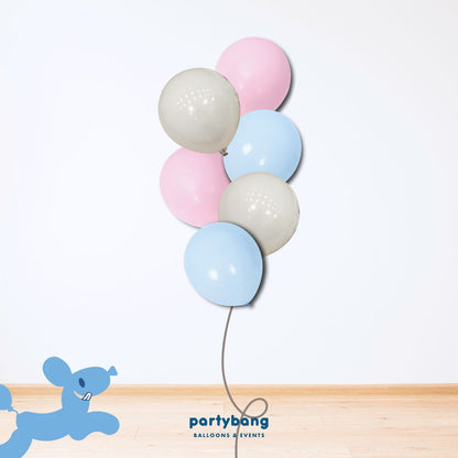 [Helium Inflated] 12" Latex Balloon Clusters Cotton Candy