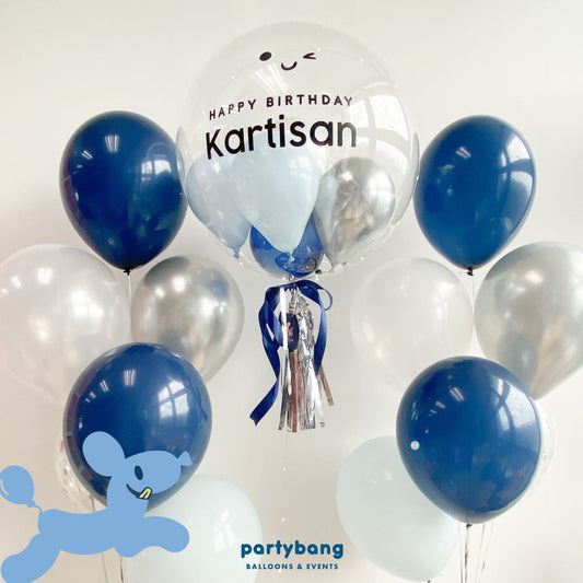 [Helium Inflated] 24inch Custom Bubble Balloon Birthday Set C