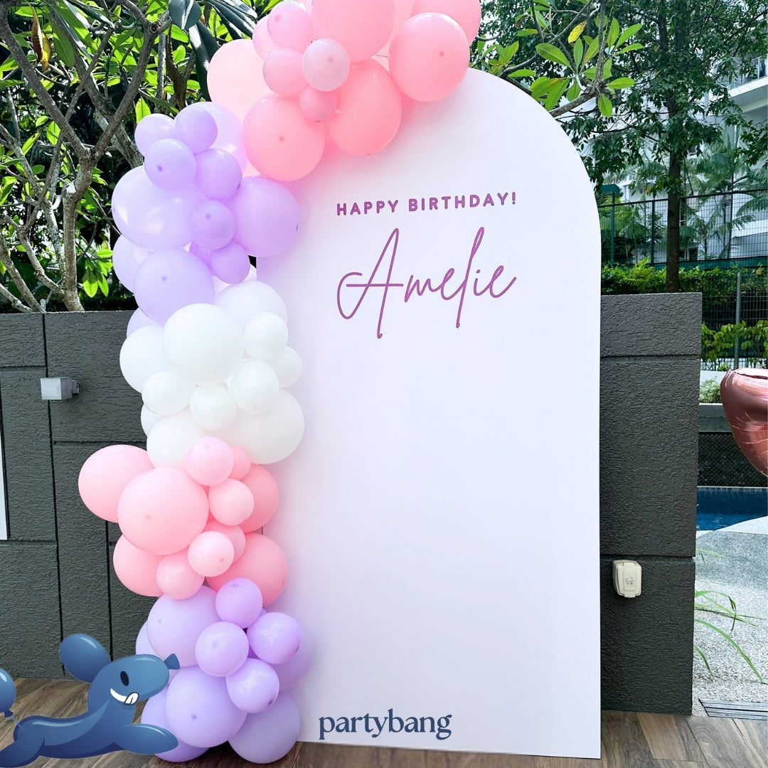 Minimalistic Foamboard Backdrop with Balloon Garland Set-up