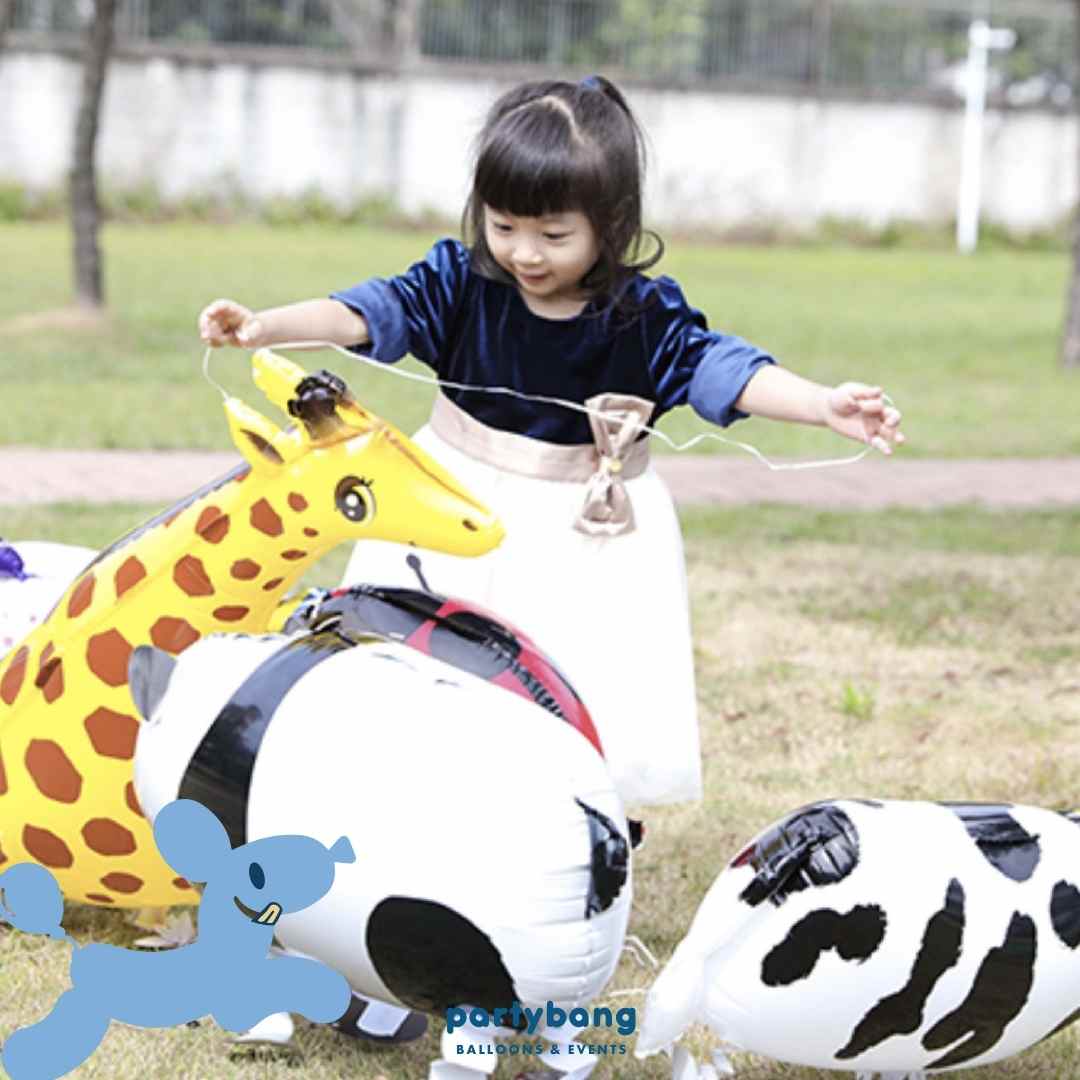 [Helium Inflated] Cow Walking Pet Animals Foil Balloon Kids Toy Balloon Children Gift