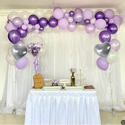 3x3m Curtain Backdrop & Table Setup with Balloon Garland