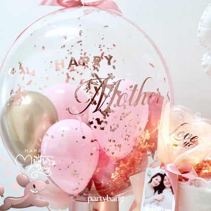 [Helium Inflated] Mother's Day Custom Bubble Balloon Money Fly Gift Box