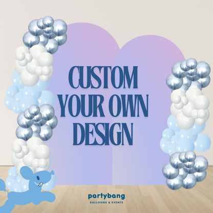 Custom your design Kids Theme Backdrop Setup with Balloon Garland (Two Boards)