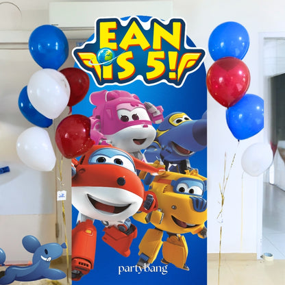 Custom Theme Foam Backdrop with 12pcs Helium Balloons Set-up