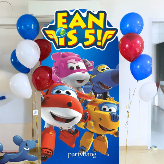 Custom Theme Foam Backdrop with 12pcs Helium Balloons Set-up