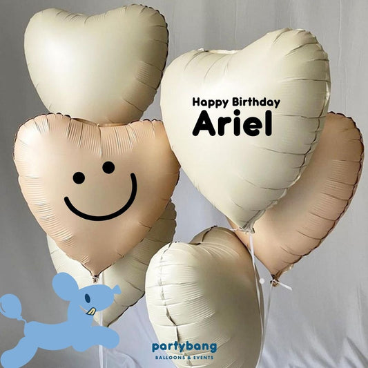 [Helium Inflated] Custom Balloons Hearts Korean Latex Kids Party (6pcs)