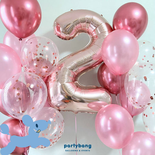 [Helium Inflated] 40" Number Jumbo Anniversary Balloons (21pcs)