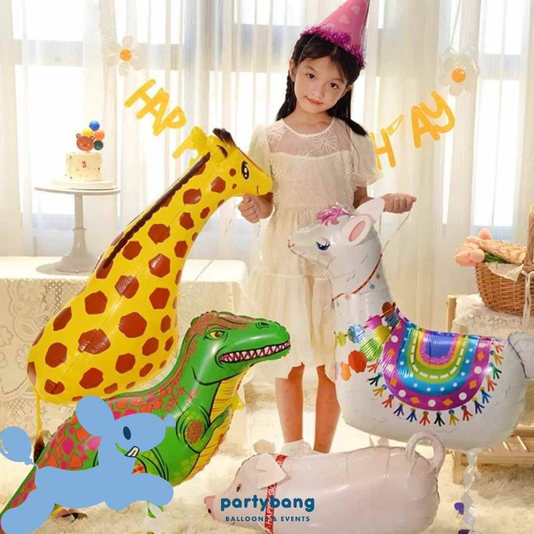 [Helium Inflated] Cow Walking Pet Animals Foil Balloon Kids Toy Balloon Children Gift