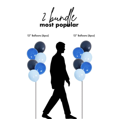 [Helium Inflated] 12" Latex Balloon Clusters Sea Salt