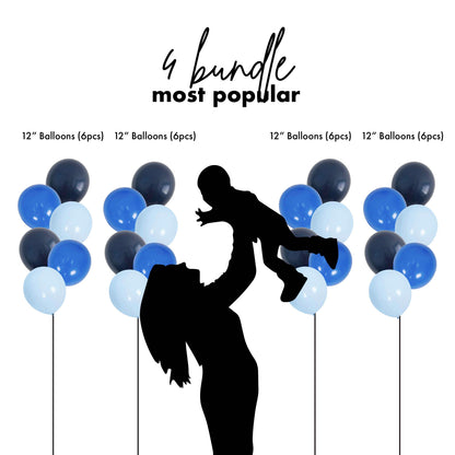 [Helium Inflated] 12" Latex Balloon Clusters Sea Salt