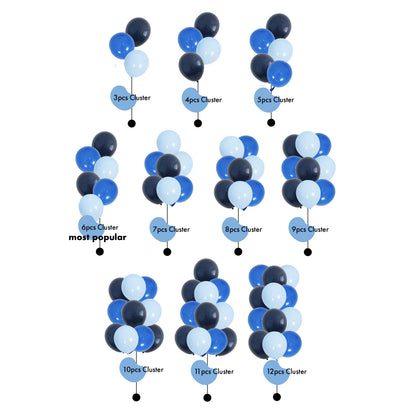 [Helium Inflated] 12" Latex Balloon Clusters Sea Salt