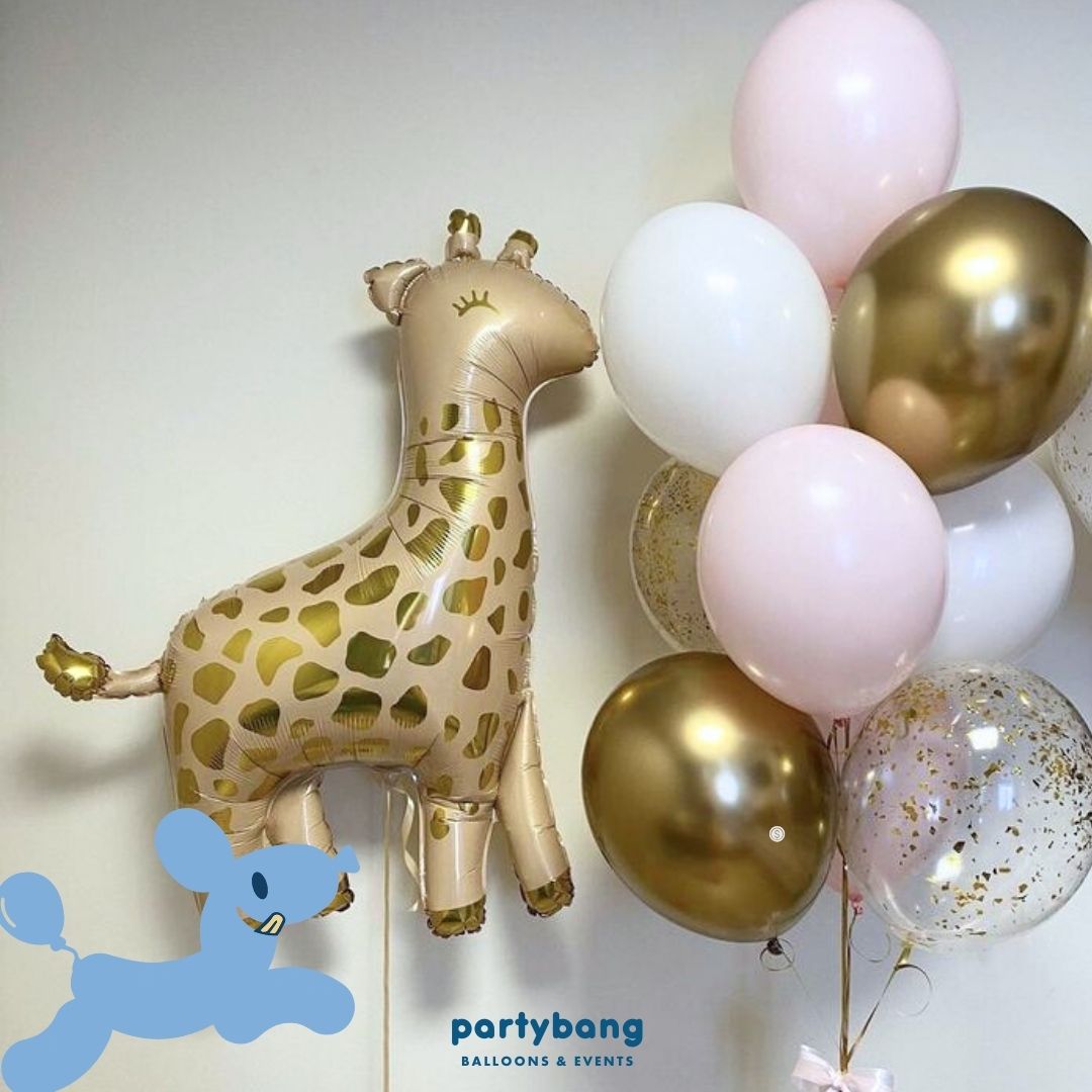 [Helium Inflated] Birthday Balloons Giraffe Kids Party_Shop By Picture (11pcs)