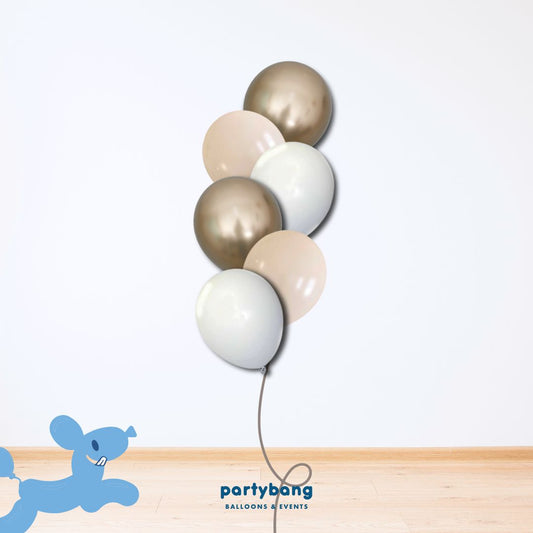 [Helium Inflated] 12" Latex Balloon Clusters Cashmere