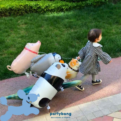 [Helium Inflated] Cow Walking Pet Animals Foil Balloon Kids Toy Balloon Children Gift
