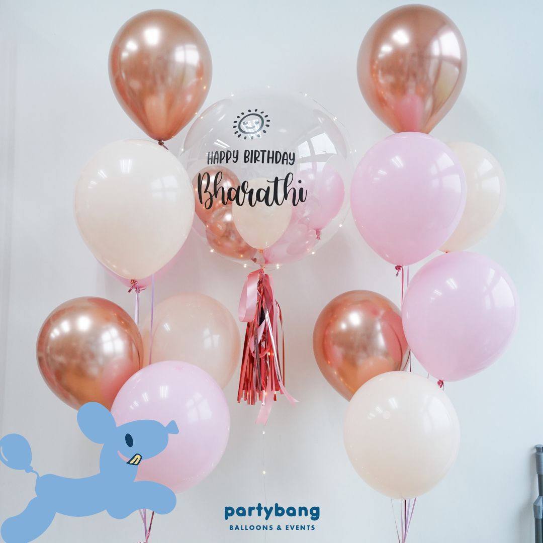 [Helium Inflated] 24inch Custom Bubble Balloon Birthday Set C