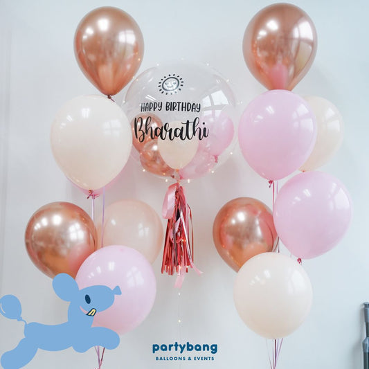 [Helium Inflated] 24inch Custom Bubble Balloon Birthday Set C