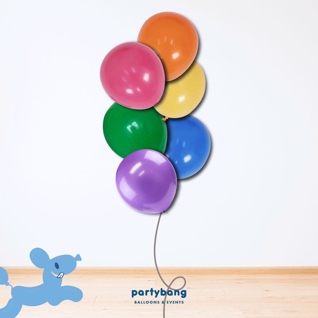 [Helium Inflated] 12" Latex Balloon Clusters Rainbow