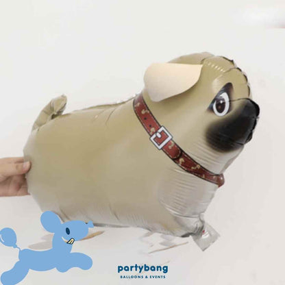 [Helium Inflated] Pug Dog Walking Pet Animals Foil Balloon Kids Toy Balloon Children Gift