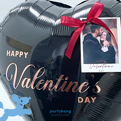 [Helium Inflated] Valentine's Day Heart on Fire Faux Flower Gift Box