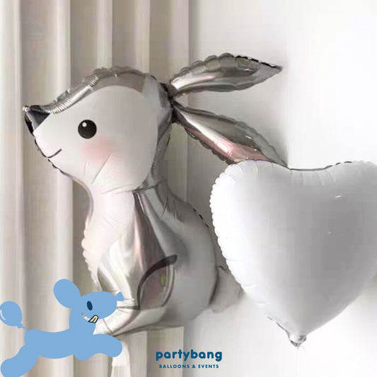 [Helium Inflated] Rabbit Birthday Balloons Kids Party_Shop By Picture (2pcs)