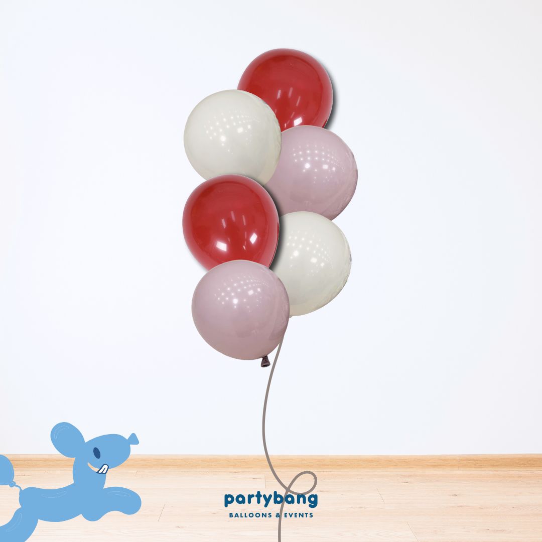 [Helium Inflated] 12" Latex Balloon Clusters Rose Clay