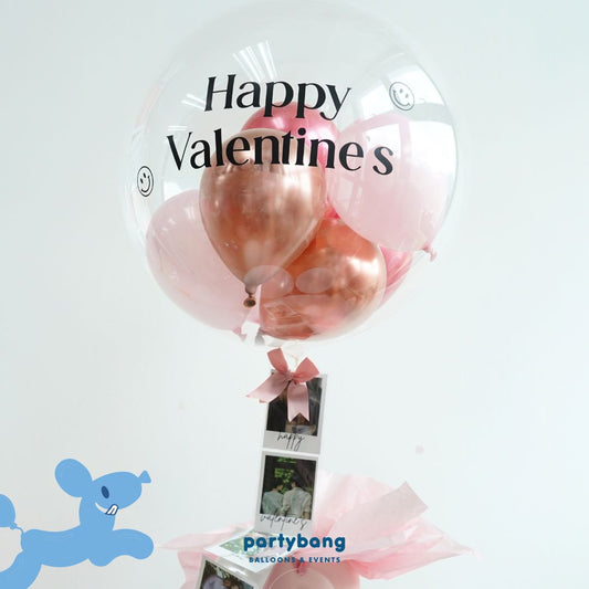[Helium Inflated] 24" Custom Bubble Clear Balloon Gift Box [Photo Fly]