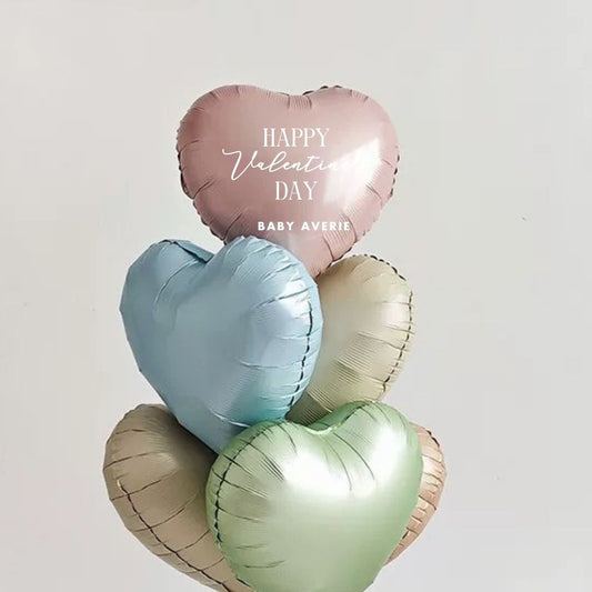 🎀 [Helium Inflated] Hearts Love You Balloons Pastel Rainbow (6pcs)