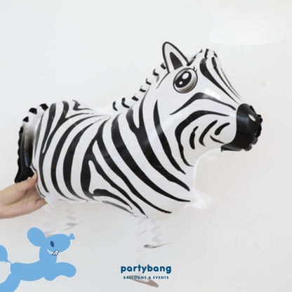 [Helium Inflated] Zebra Walking Pet Animals Foil Balloon Kids Toy Balloon Children Gift