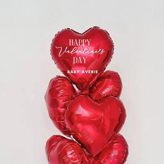 🎀 [Helium Inflated] Hearts Love You Balloons Red (6pcs)