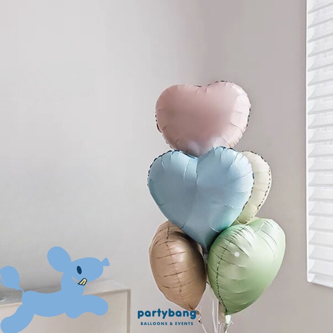 [Helium Inflated] Birthday Balloons Hearts Kids Party_Shop By Picture (6pcs)