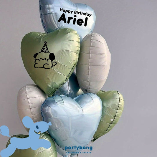 [Helium Inflated] Custom Balloons Hearts Korean Latex Kids Party (8pcs)