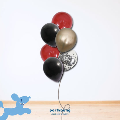 [Helium Inflated] 12" Latex Balloon Clusters Merlot