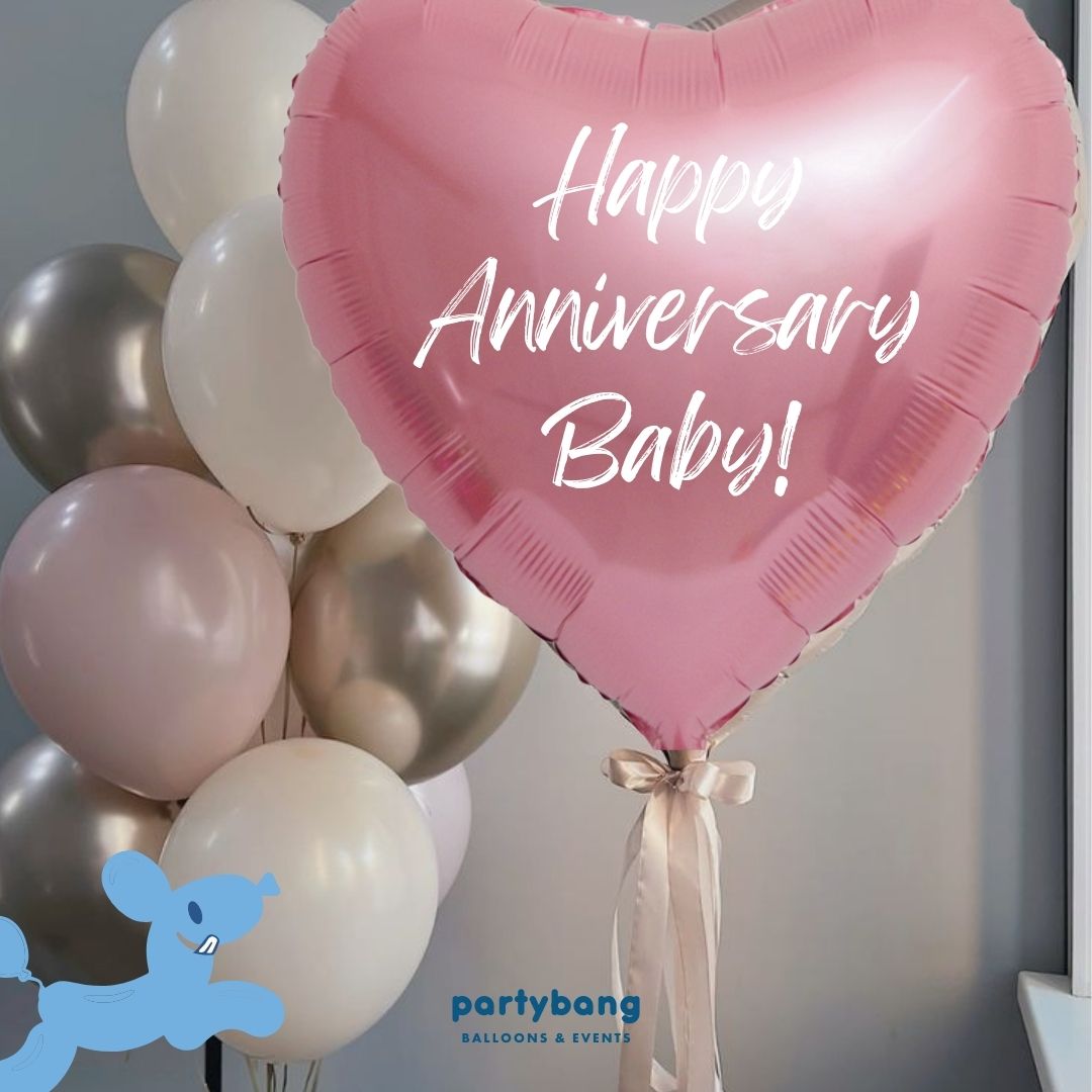 🎀 [Helium Inflated] Jumbo 32inch Custom Love Pink Heart Balloon Cluster (11pc)