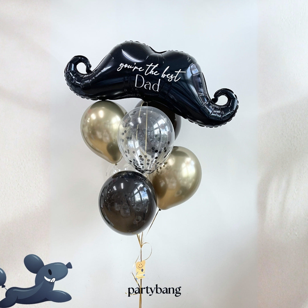 [Helium Inflated] 7pcs Moustache You're the best Dad Balloon Bundle