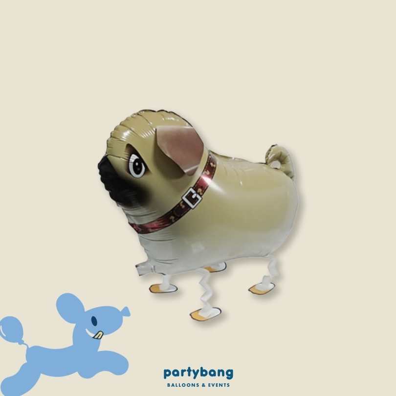 [Helium Inflated] Pug Dog Walking Pet Animals Foil Balloon Kids Toy Balloon Children Gift