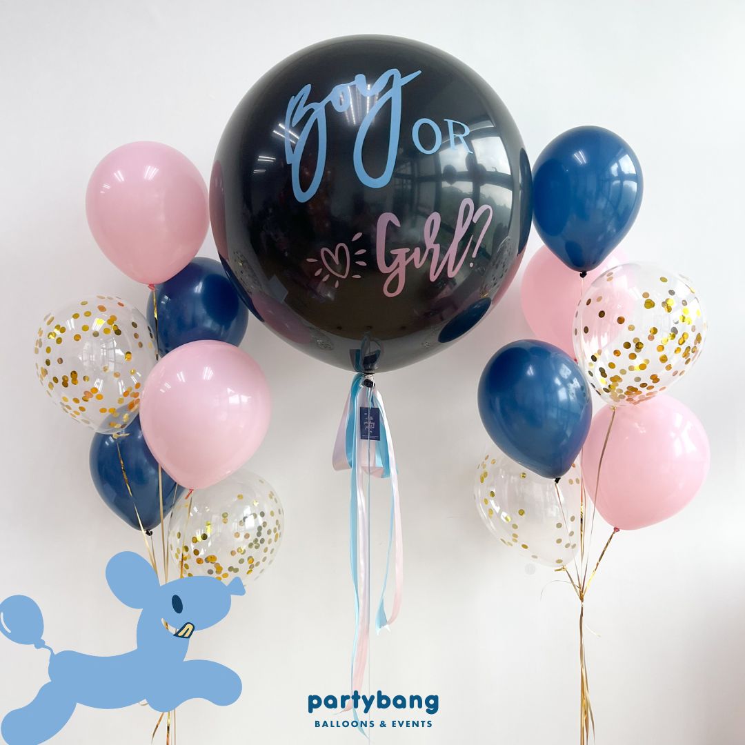 [Helium Inflated] 36” Jumbo Popping Gender Reveal Balloon (13pcs)