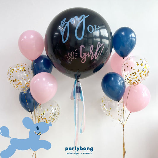 [Helium Inflated] 36” Jumbo Popping Gender Reveal Balloon (13pcs)