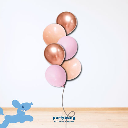 [Helium Inflated] 12" Latex Balloon Clusters Pretty in Pink